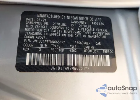 2021 Nissan Rogue Sport S Awd Xtronic Cvt из США, поврежденный, VIN JN1BJ1AW2MW665177